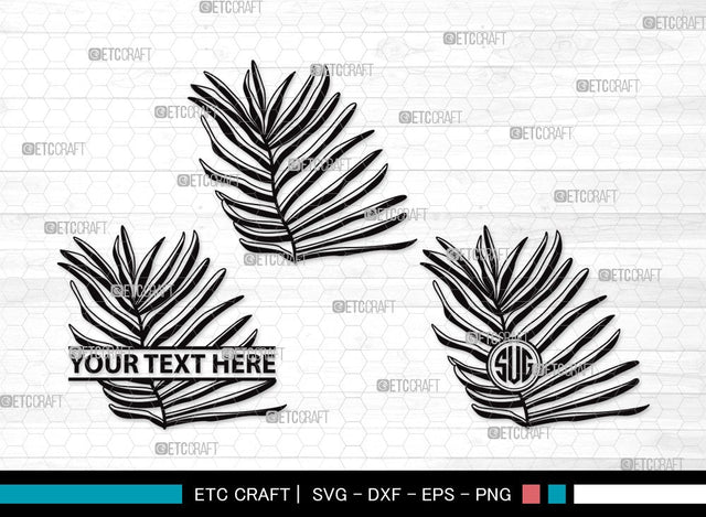 Palm Leaves Monogram SVG | Palm Leaf Svg | Tropical Leaves SVG | Monstera Leaf Svg | Plants Svg | Palm Leaves Clipart SVG ETC Craft 