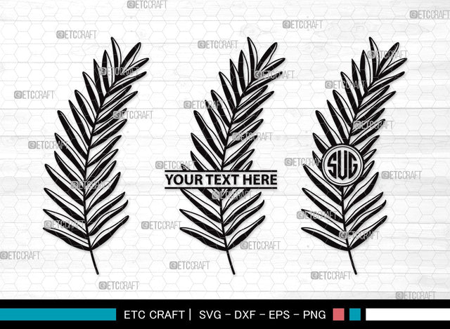 Palm Leaves Monogram SVG | Palm Leaf Svg | Tropical Leaves SVG | Monstera Leaf Svg | Plants Svg | Palm Leaves Clipart SVG ETC Craft 