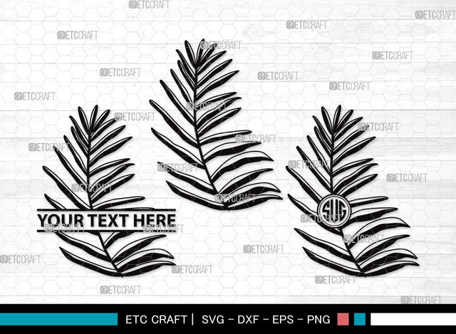 Palm Leaves Monogram SVG | Palm Leaf Svg | Tropical Leaves SVG | Monstera Leaf Svg | Plants Svg | Palm Leaves Clipart SVG ETC Craft 