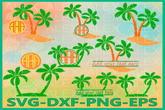 Palm Monogram SVG SVG AlexSVGStudio 