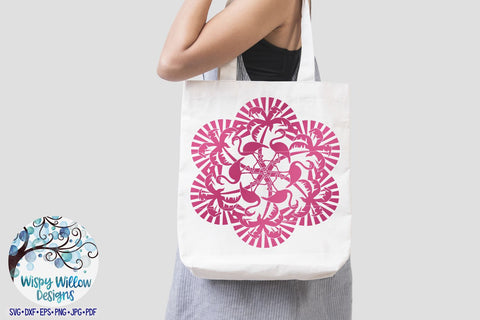 Palm Tree and Flamingo Mandala SVG SVG Wispy Willow Designs 