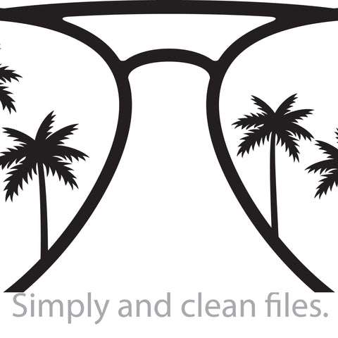 Palm Tree Aviator Sunglasses SVG TribaliumArtSF 