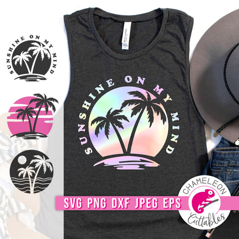 Palm Tree Beach Bundle svg png dxf eps jpeg SVG Chameleon Cuttables 