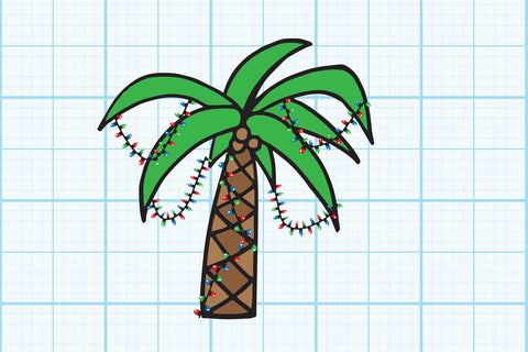 Palm tree Christmas lights SVG Johan Ru designs 