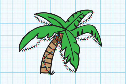 Palm tree Christmas lights SVG Johan Ru designs 
