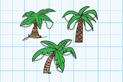 Palm tree Christmas lights SVG Johan Ru designs 