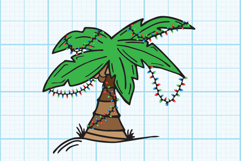 Palm tree Christmas lights SVG Johan Ru designs 