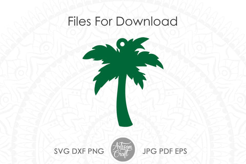 Palm Tree Earring, laser svg files, tropical jewelry SVG Artisan Craft SVG 