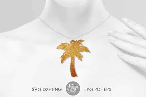Palm Tree Earring, laser svg files, tropical jewelry SVG Artisan Craft SVG 