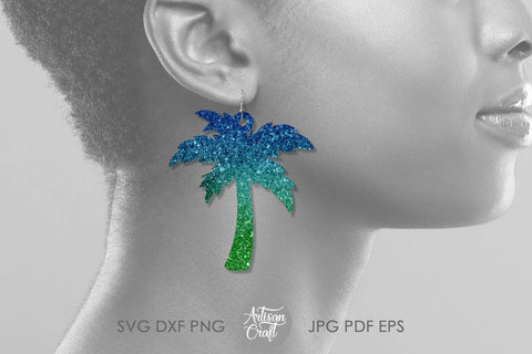 Palm Tree Earring, laser svg files, tropical jewelry SVG Artisan Craft SVG 