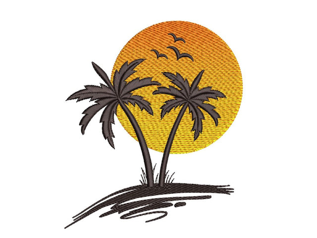 Palm Tree Machine Embroidery Design, Summer Beach Embroidery File, 3 sizes, Instant Download Embroidery/Applique DESIGNS Nino Nadaraia 