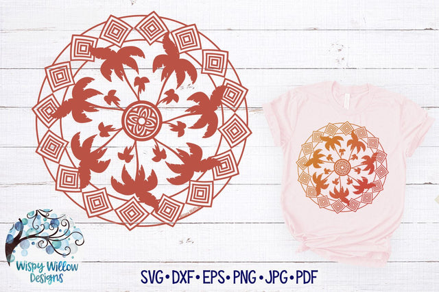Palm Tree Mandala SVG SVG Wispy Willow Designs 