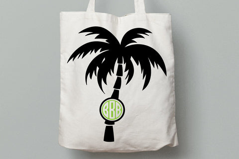 Palm Tree Monogram| Palm Tree Silhouette Cutting Files. SVG CosmosFineArt 