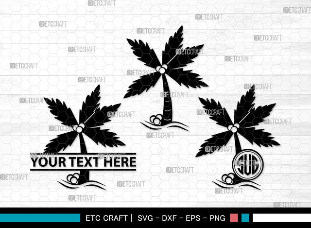 Palm Tree Monogram SVG | Palm Svg | Tree Svg | Summer Svg | Palm Tree Clipart SVG ETC Craft 