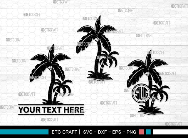 Palm Tree Monogram SVG | Palm Svg | Tree Svg | Summer Svg | Palm Tree Clipart SVG ETC Craft 