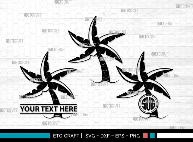 Palm Tree Monogram SVG | Palm Svg | Tree Svg | Summer Svg | Palm Tree Clipart SVG ETC Craft 