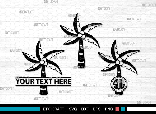 Palm Tree Monogram SVG | Palm Svg | Tree Svg | Summer Svg | Palm Tree Clipart SVG ETC Craft 