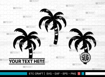 Palm Tree Monogram SVG | Palm Svg | Tree Svg | Summer Svg | Palm Tree Clipart SVG ETC Craft 