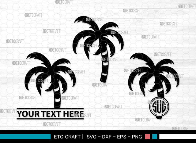 Palm Tree Monogram SVG | Palm Svg | Tree Svg | Summer Svg | Palm Tree Clipart SVG ETC Craft 