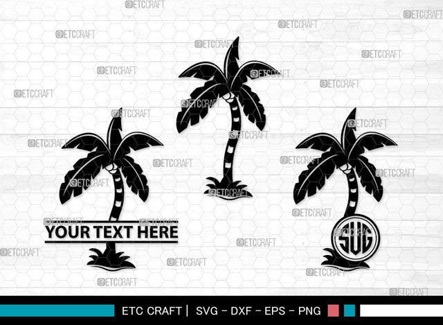 Palm Tree Monogram SVG | Palm Svg | Tree Svg | Summer Svg | Palm Tree Clipart SVG ETC Craft 
