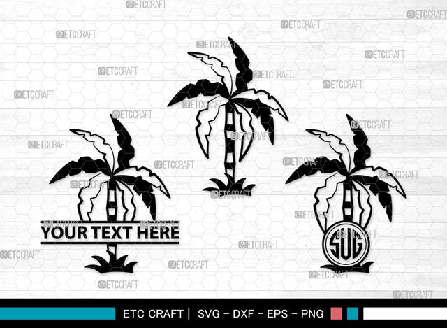 Palm Tree Monogram SVG | Palm Svg | Tree Svg | Summer Svg | Palm Tree Clipart SVG ETC Craft 