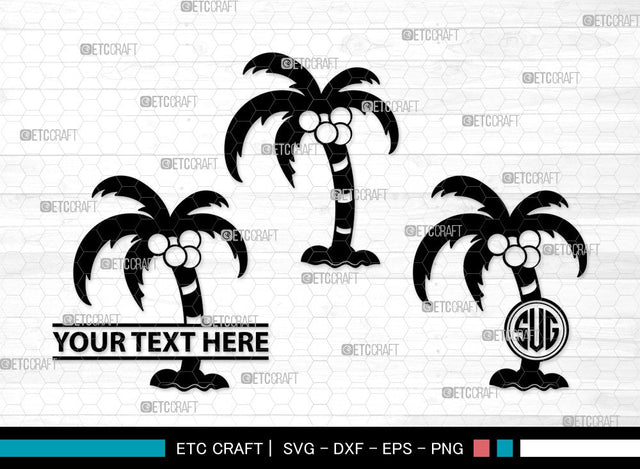 Palm Tree Monogram SVG | Palm Svg | Tree Svg | Summer Svg | Palm Tree Clipart SVG ETC Craft 