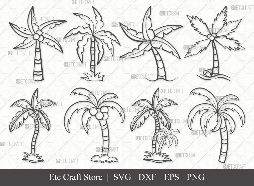 Palm Tree Outline Svg _ 20+ Palm tree SVG files free download – CISHZD