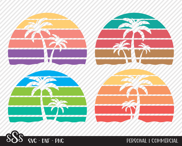 Palm Tree Sunset Bundle | Summer SVG SVG Texas Southern Cuts 