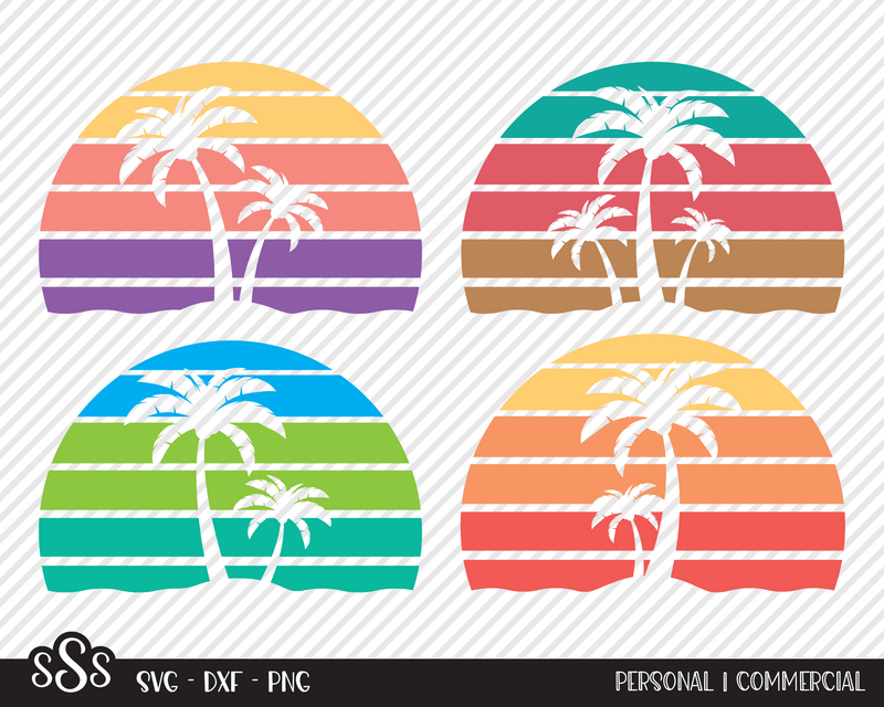 Palm Tree Sunset Bundle | Summer SVG SVG Texas Southern Cuts 
