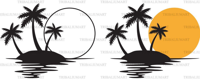 Palm Tree Sunset SVG TribaliumArtSF 