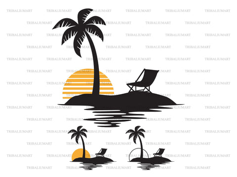 Palm Tree Sunset SVG TribaliumArtSF 
