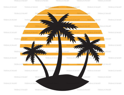 Palm tree sunset SVG TribaliumArtSF 