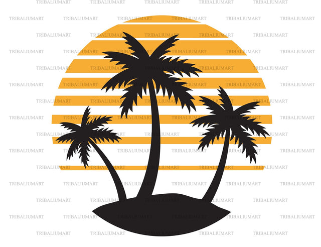Palm tree sunset SVG TribaliumArtSF 