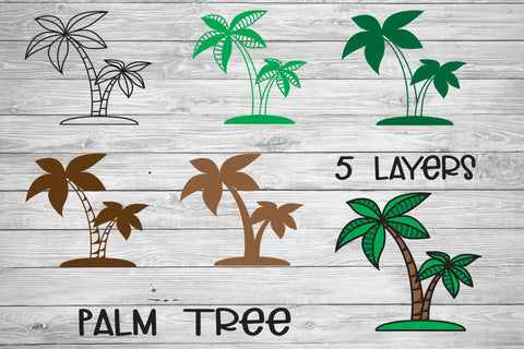 Palm Tree SVG, 3D Layered Summer SVG, Tropical SVG. 3D Paper Elinorka 