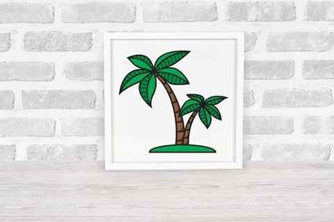 Palm Tree SVG, 3D Layered Summer SVG, Tropical SVG. 3D Paper Elinorka 