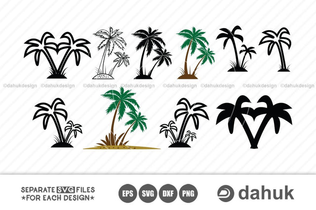 palm tree svg, Clipart, Cuttable Design, SVG, PNG, DXF & eps Designs SVG dahukdesign 