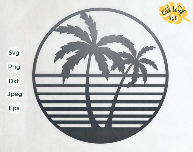 Palm tree svg, dxf files for plasma, cnc files for wood, tropical svg, summer svg, beach svg, tree svg, palm tree clipart, vacation svg SVG CutLeafSvg 