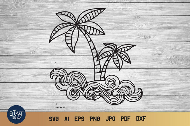 Palm Tree SVG, Summer SVG, Tropical SVG. SVG Elinorka 