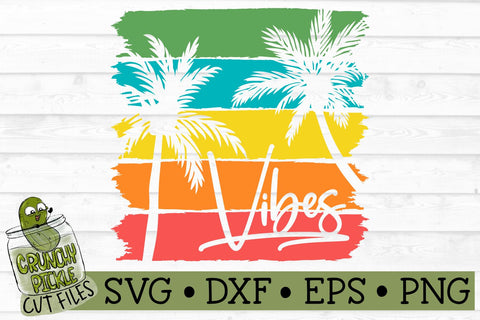 Palm Tree Vibes Distressed Strips SVG File SVG Crunchy Pickle 