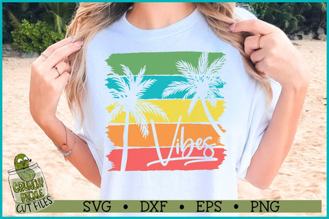 Palm Tree Vibes Distressed Strips SVG File SVG Crunchy Pickle 