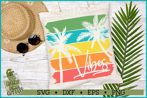 Palm Tree Vibes Distressed Strips SVG File SVG Crunchy Pickle 