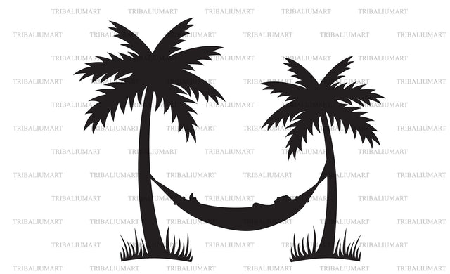 Palm Tree with Hammock SVG TribaliumArtSF 