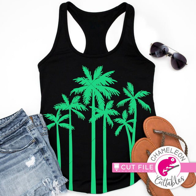 Palm Trees - Beach - Summer - Vacation - Palm Tree - SVG SVG Chameleon Cuttables 