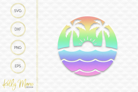Palm Trees & Sunshine SVG Cut File Kelly Maree Design 