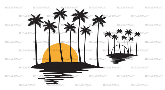 Palms sunset SVG TribaliumArtSF 