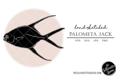 Palometa Jack Hand sketched, hand drawn vector clipart SVG Loveleen Kaur 