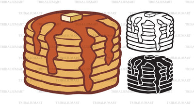 Pancakes with butter and syrup SVG TribaliumArtSF 