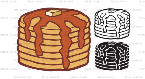 Pancakes with butter and syrup SVG TribaliumArtSF 