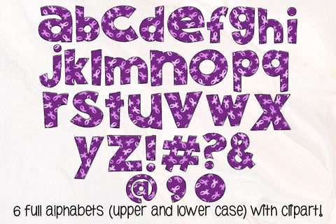 Pancreatic Cancer Awareness Doodle Letters PNG, Wear Purple Alpha Bundle SVG Crafty Mama Studios 