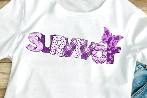 Pancreatic Cancer Awareness Doodle Letters PNG, Wear Purple Alpha Bundle SVG Crafty Mama Studios 